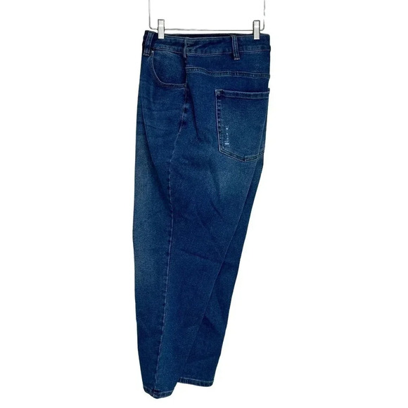Lane Bryant 26 plus- sized distressed‎ blue jeans croppped ankle stretch - Picture 3 of 6